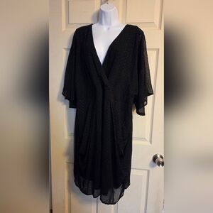 City Chic Black Dress with Silver Dot Details XL NWOT